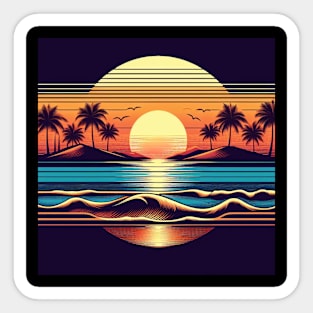 Sunset and Waves Sticker